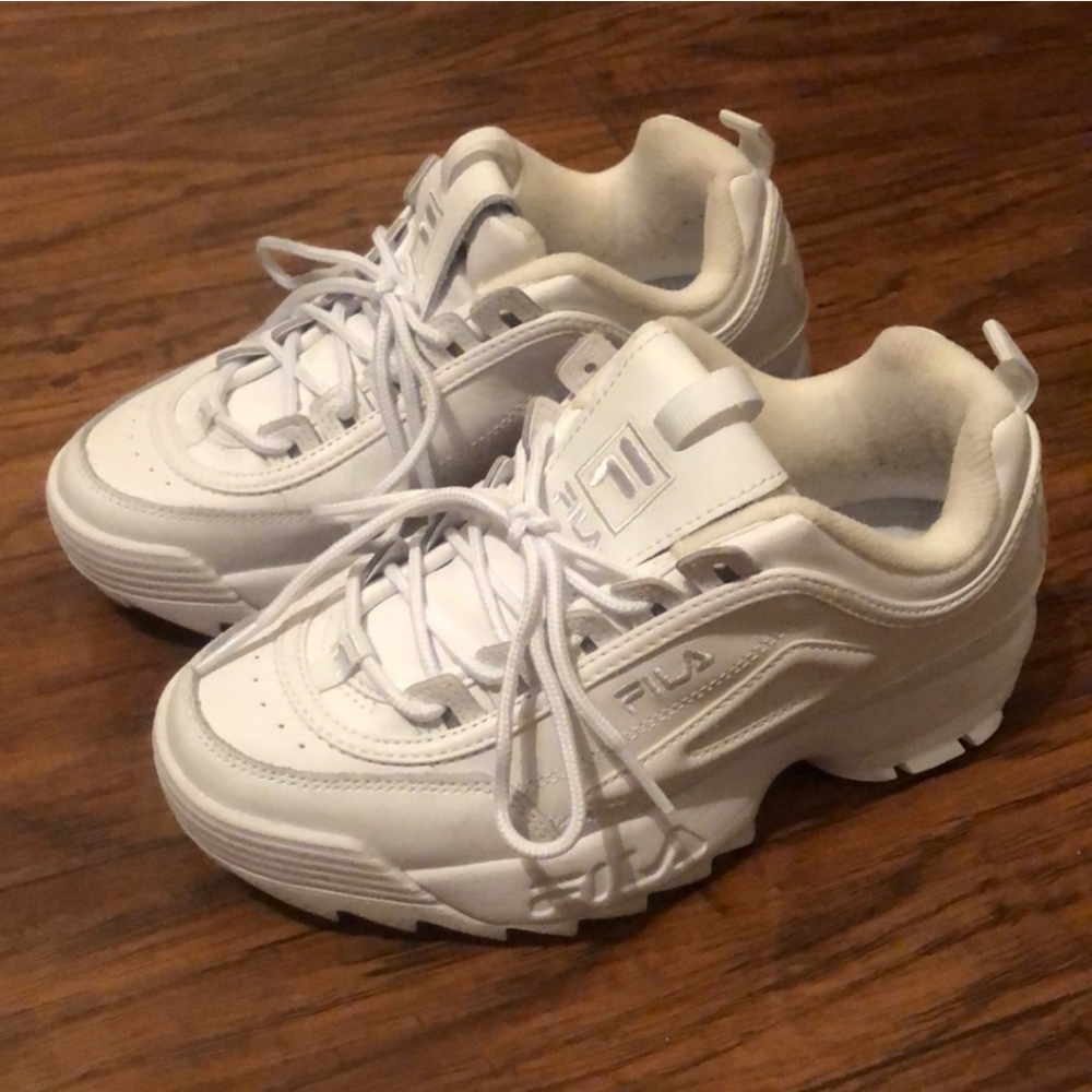Fila Disruptors 2 All White Sneakers